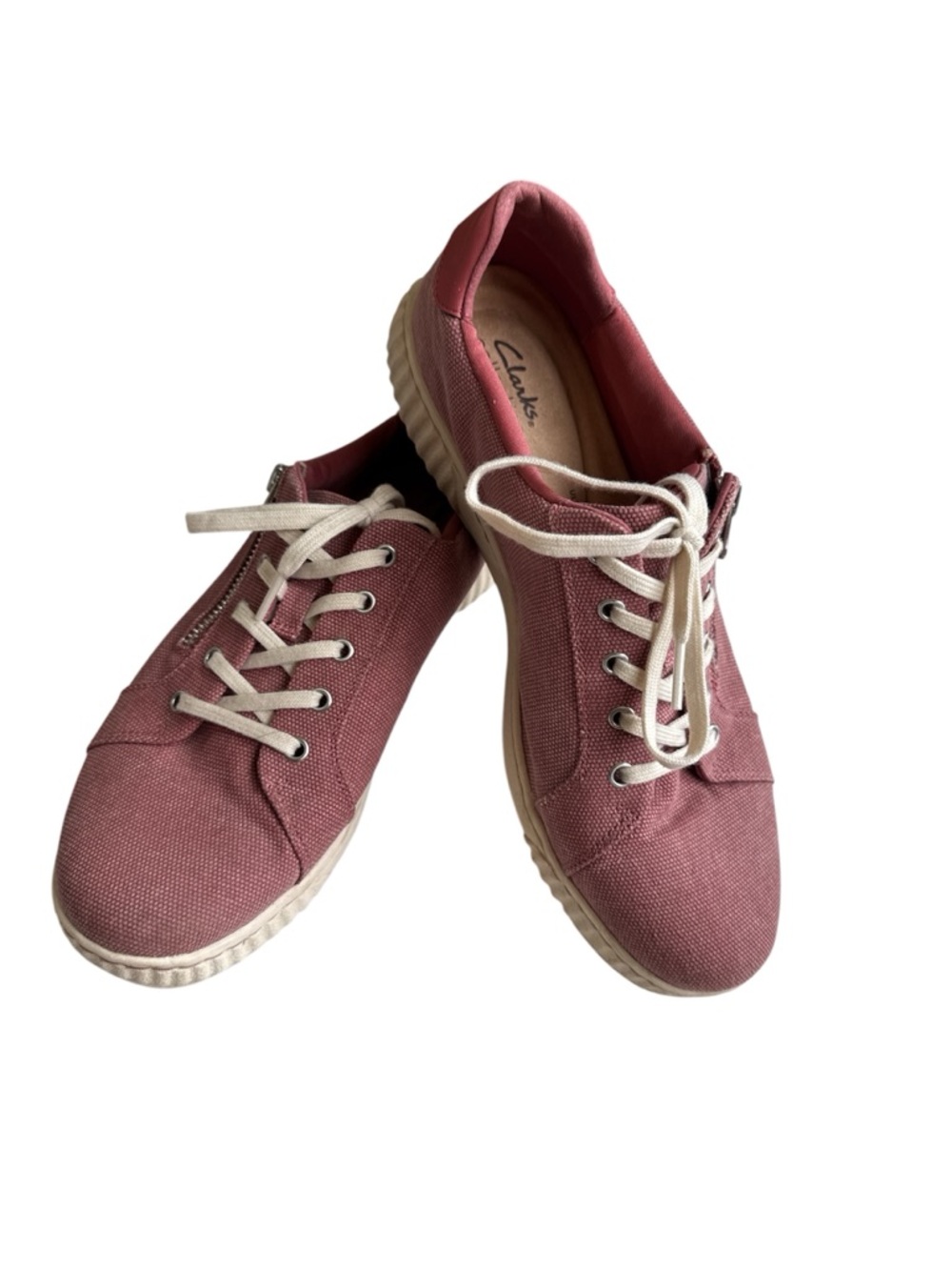 Clarks Collection Lace-Up Sneakers Caroline Denim Red -size 11